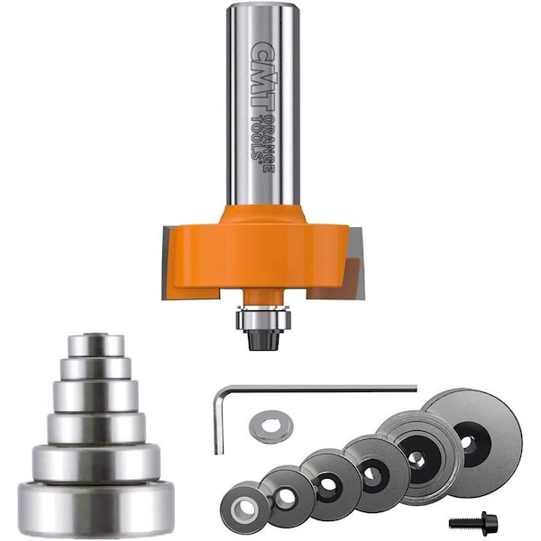 Cmt Variable Depth From 1/8" to 1/2-Inch, 1/2" Cutting Height, 1/2" Shank Rabbeting Router Bit Set 835.501.11 - main
